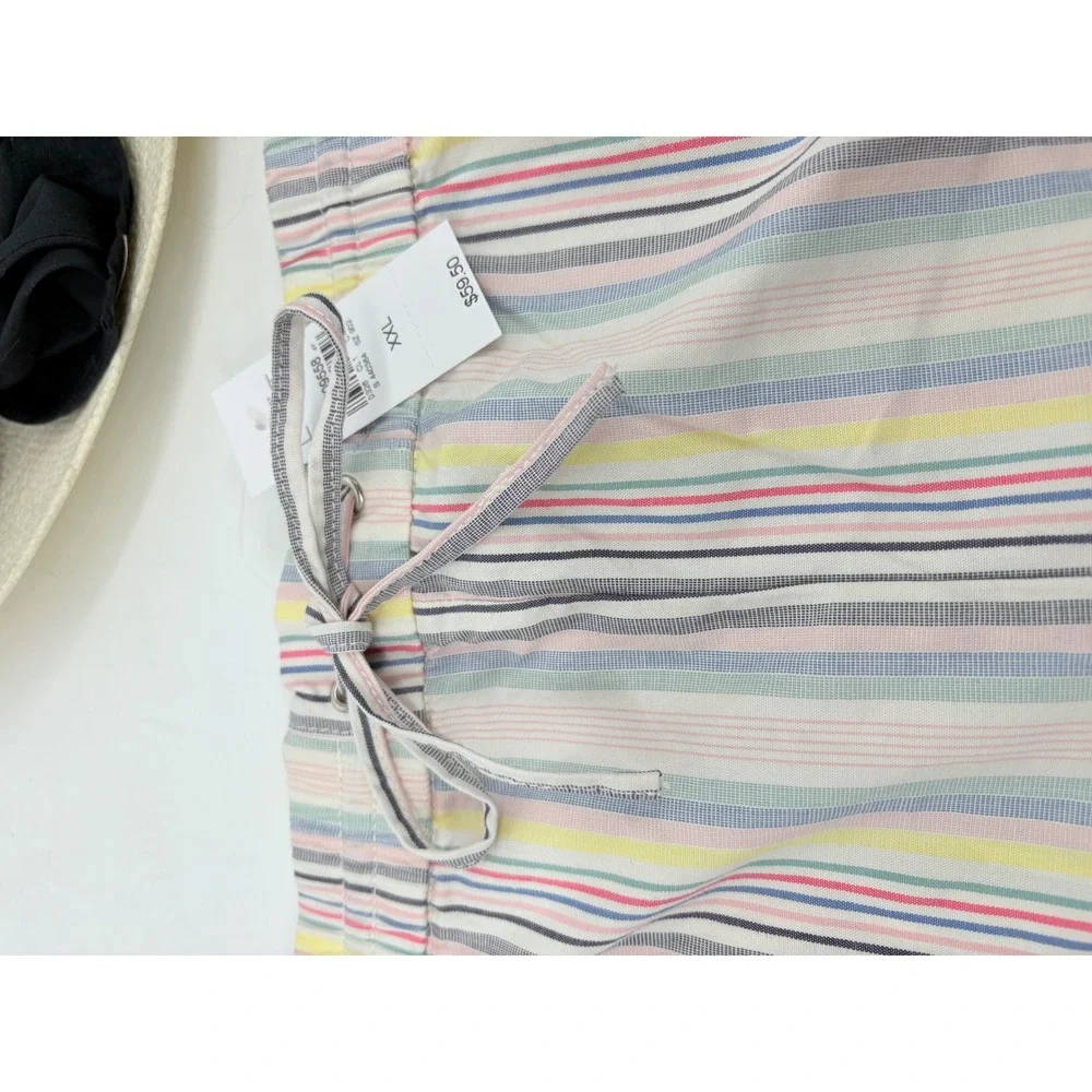 NEW LOFT Multicolor Stripe Pull-On‎ Cotton Shorts Women's XXL Pink Blue - Picture 4 of 10